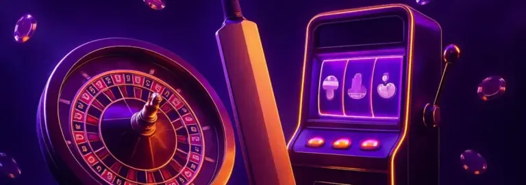PKPK88 sports betting and casino overview: roulette wheel, cricket batter and slot machine