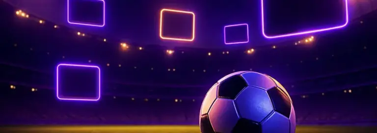 Live odds boxes over a floodlit stadium, a cricket and football theme
